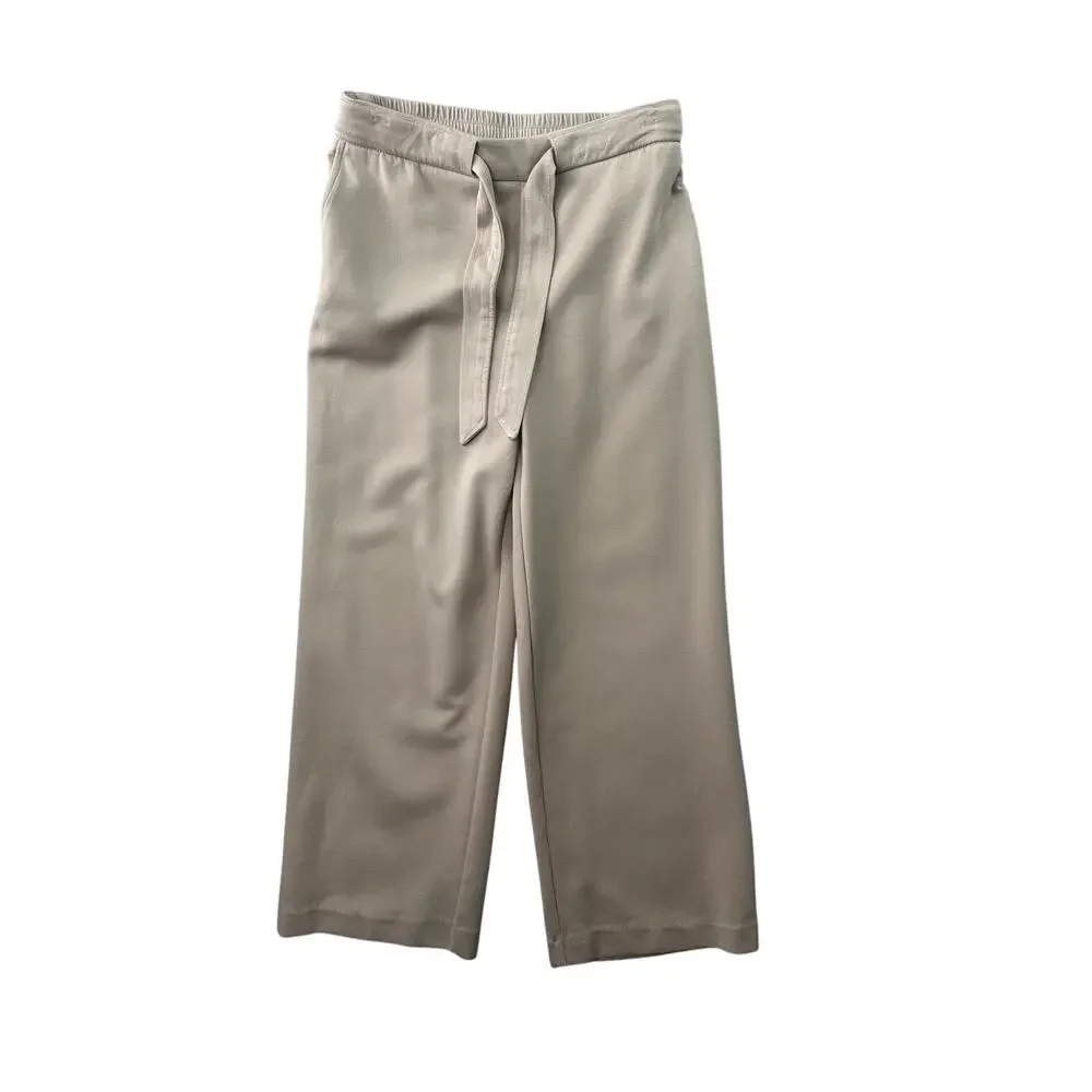 Nicole Miller Wide-Leg Tie-Front Pants • Taupe • Size S - Picture 1 of 5